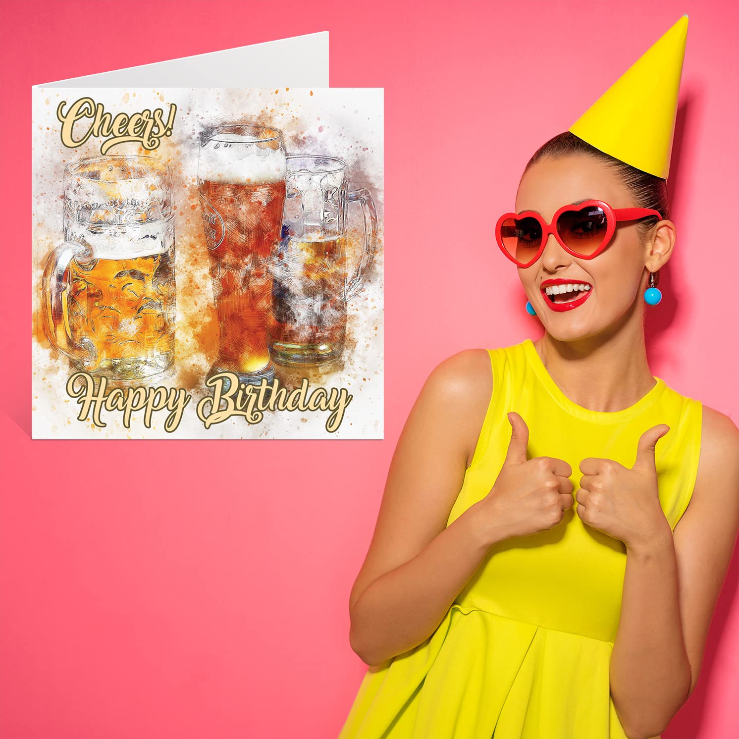 Stuff4 Beer Birthday Cards for Men - Cheers! - Happy Birthday Card for Dad Brother Son Grandpa Grandson Uncle Friend, Mens Birthday Gifts, 5.7 x 5.7 Inch Greeting Cards Gift Male Birthday Cards