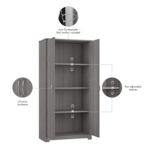 Bush Furniture Cabot Tall Storage Cabinet with Doors, Modern Gray