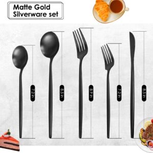 Bitadze Matte Silverware Set, 20-Piece Satin Finish Stainless Steel Modern Flatware Set Service for 4,Tableware Cutlery Set for Home and Restaurant,Wedding Gift Dishwasher Safe