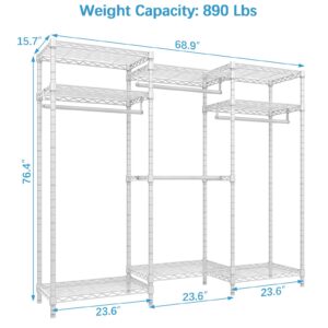 VIPEK V5i Garment Rack Heavy Duty Clothes Rack, Freestanding Closet Wardrobe Clothing Rack, White