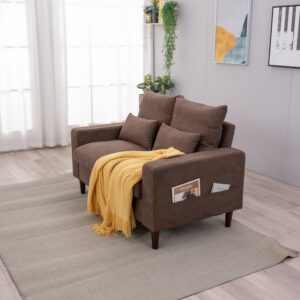 Panana Sofa Set for Living Room (Brown, Love Seat)