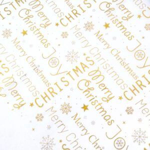 mr five 60 sheets white with gold merry christmas tissue paper bulk,20" x 14",gold christmas tissue paper for gift bags,merry christmas tissue paper