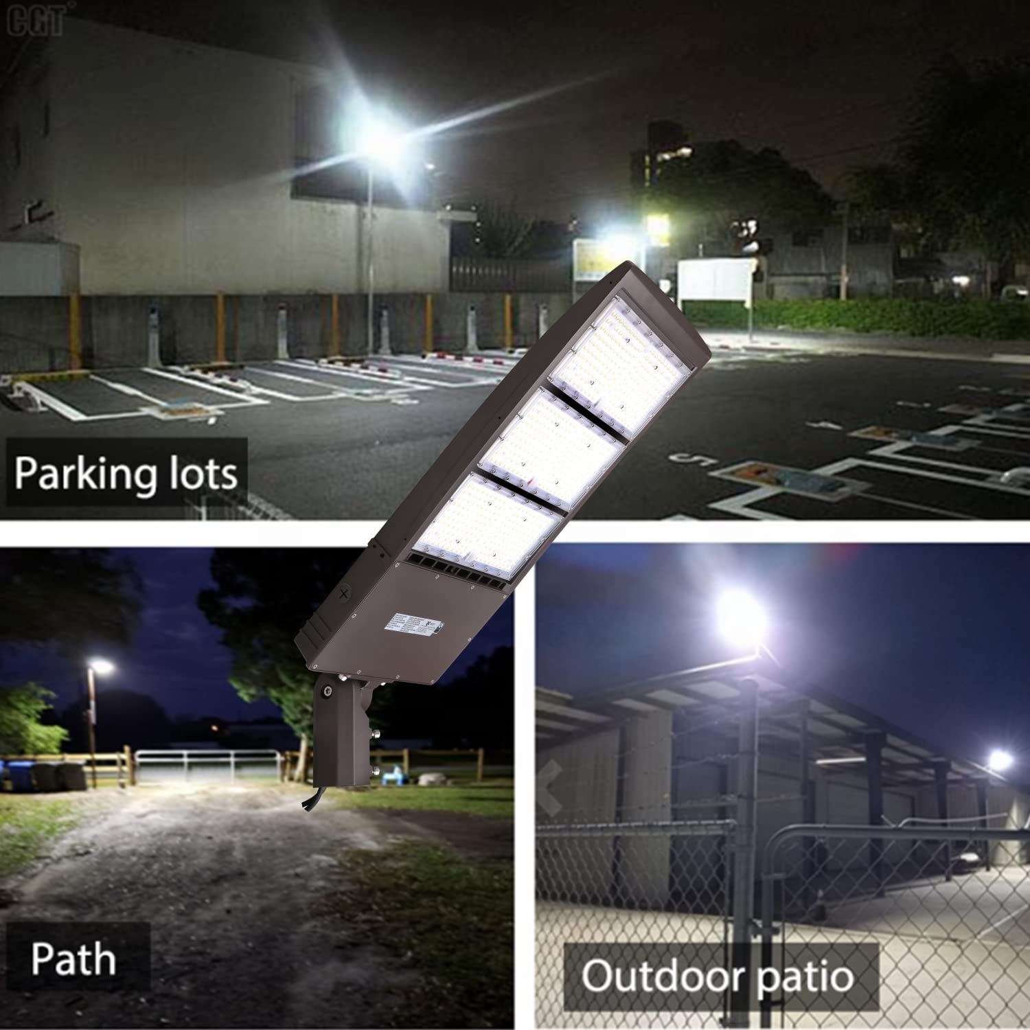 450W Dimmable LED Parking Lot Light with Slip Fitter, 5000K Daylight 63000LM 140lm/w, [Dusk to Dawn Photocell&Shorting Cap Included] Outdoor LED Shoebox Lights, UL/DLC Commercial Lighting Fixture