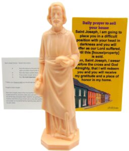 st joseph statue home selling kit with magnetic holy card for refrigerator with instruction card real estate patron saint pack