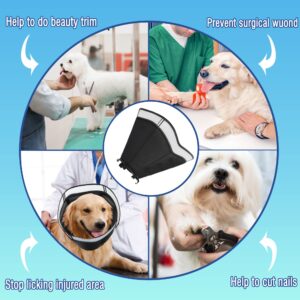 INKZOO Dog Cone Collar for After Surgery, Soft Pet Recovery Collar for Dogs and Cats, Adjustable Cone Collar Protective Collar for Large Medium Small Dogs Wound Healing (Black, Medium)