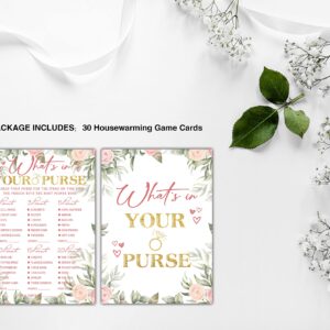 Eyouyeqi Bridal Shower Games -Bachelorette Wedding Party Game - Boho Floral Greenery Bachelorette/Engagement Party Supplies Activities - Pack of 30 Game Cards (A12)