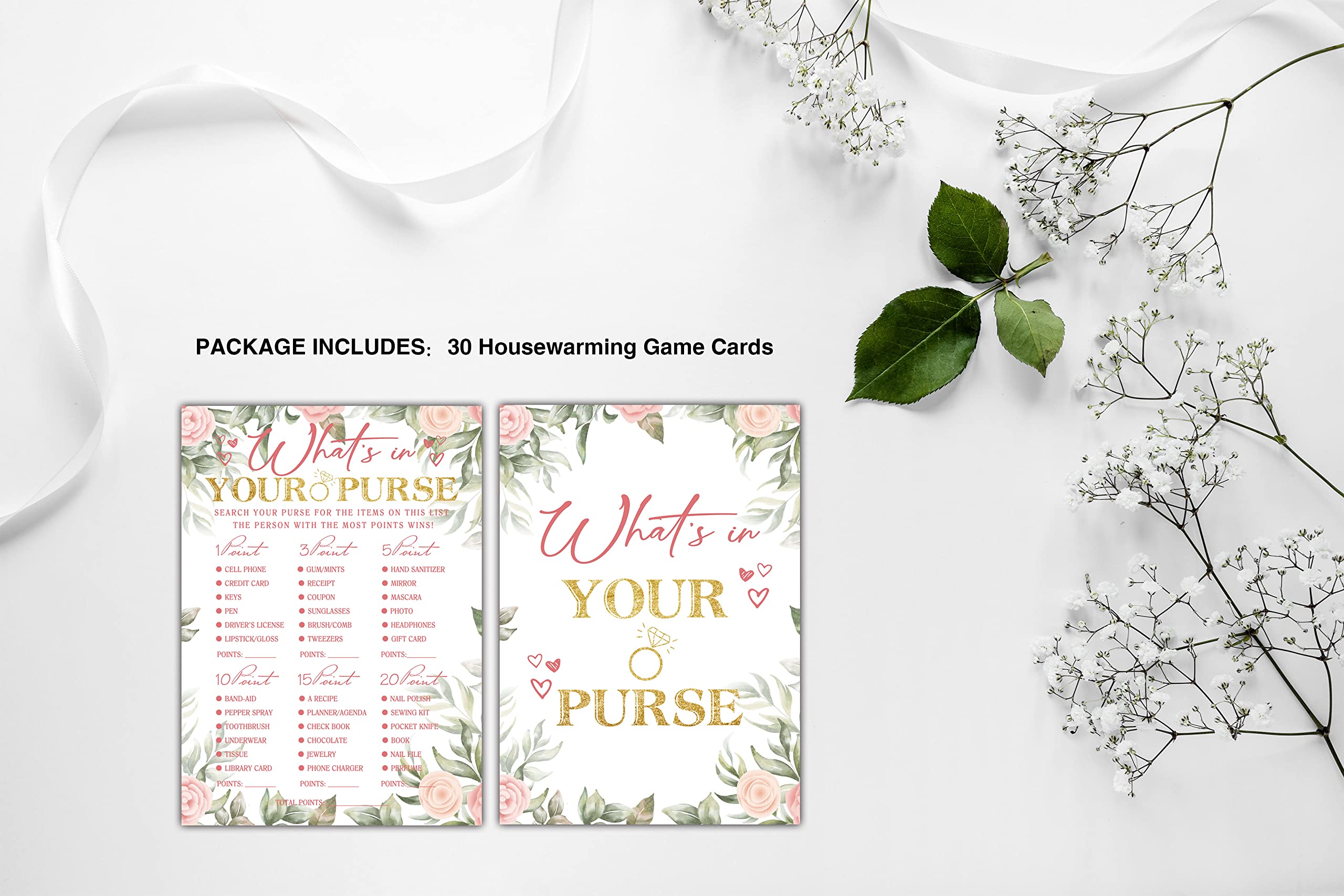 Eyouyeqi Bridal Shower Games -Bachelorette Wedding Party Game - Boho Floral Greenery Bachelorette/Engagement Party Supplies Activities - Pack of 30 Game Cards (A12)