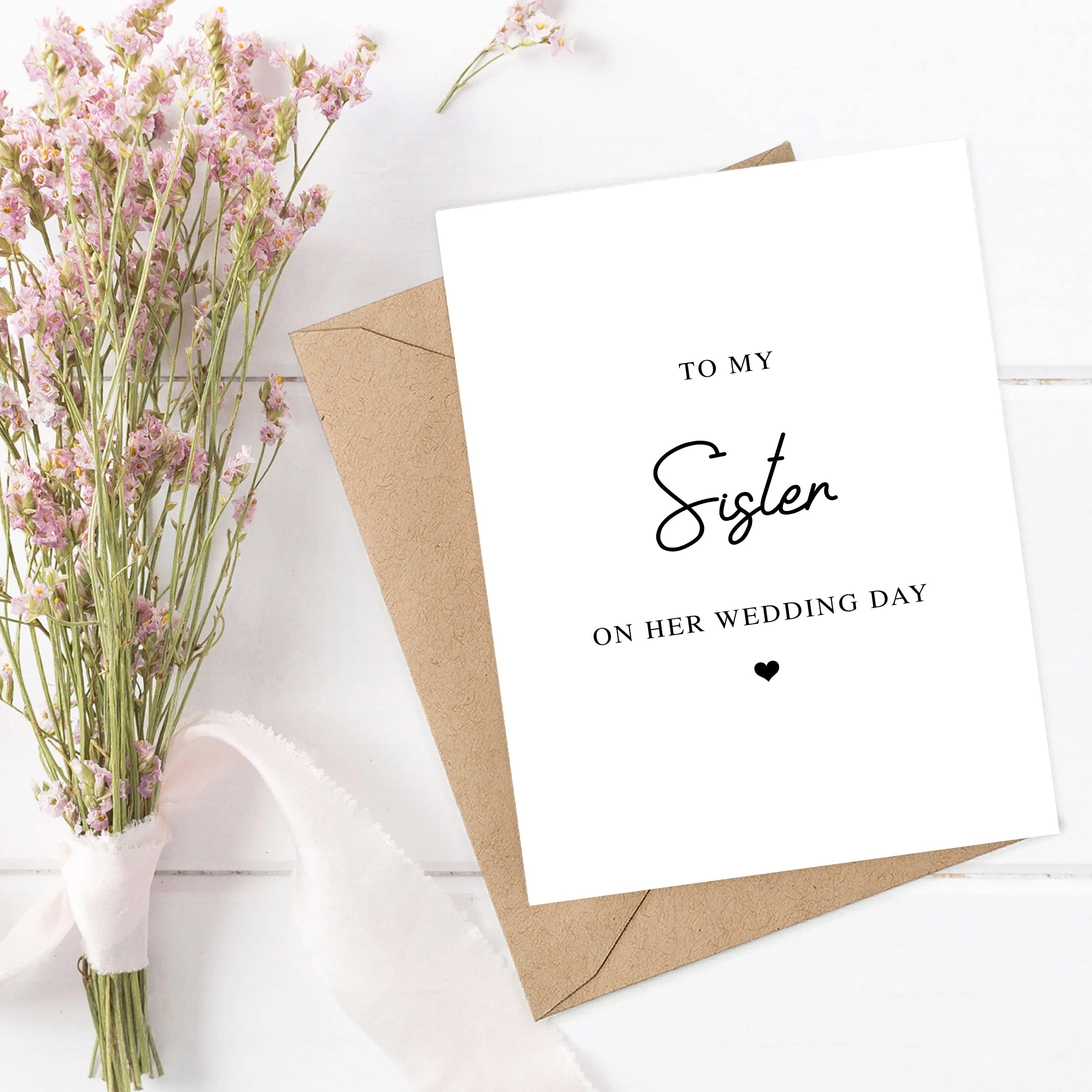 Arezzaa To My Sister On Her Wedding Day Card - Daughter Wedding Card - Gift For Bride - Sister Of Bride - Best Friend - Best - Maid Of Honor, 5 x 7 inches