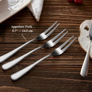 KEAWELL Premium 6-Piece 5.7" Louise Fruit Forks, 18/10 Stainless Steel, Dishwasher Safe