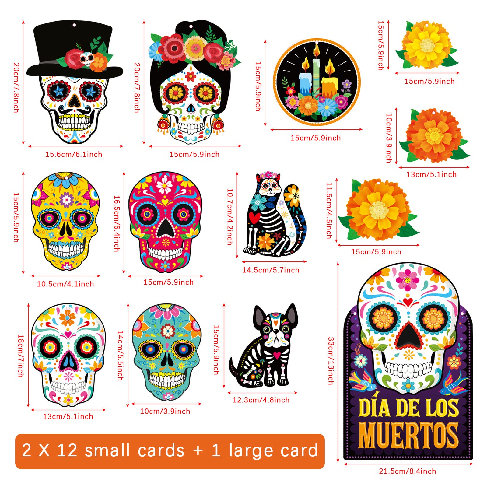 Dia De Los Muertos Decor Day of The Dead Decorations Dia De Los Muertos Sign Day of The Dead Decor Sugar Skull Cutouts Halloween Party Supplies, Set of 25