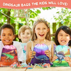 40 Pack Dinosaur Party Supplies Favor Drawstring Bags for Kids Birthday Gift Bags Dino Theme Party Favor Bags Dino Backpack Bag Treat Goodie Candy Bags for Boy Girl Baby Shower School Travel, 20 Style