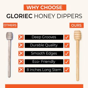 10 Pcs Honey Dipper Sticks - 6 Inch Wooden Honeycomb Sticks, Honey Stirrer Stick For Honey Jar Dispense Drizzle Honey and Wedding Party Favors Gift