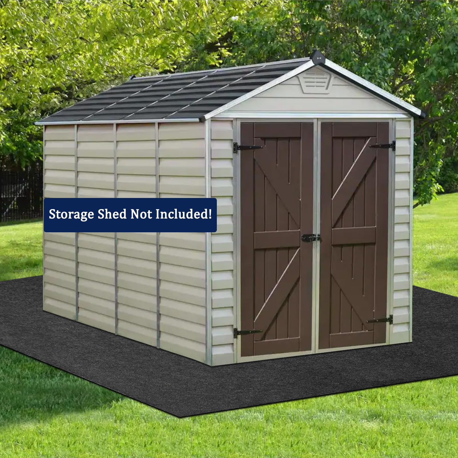 ZOMOFEW Storage Shed Floor Mat - Thickened Soft Material, Non-Slip Backing, Washable - Outdoor Storage Shed Floo Mat - Reusable, Durable (8.2' x 6')