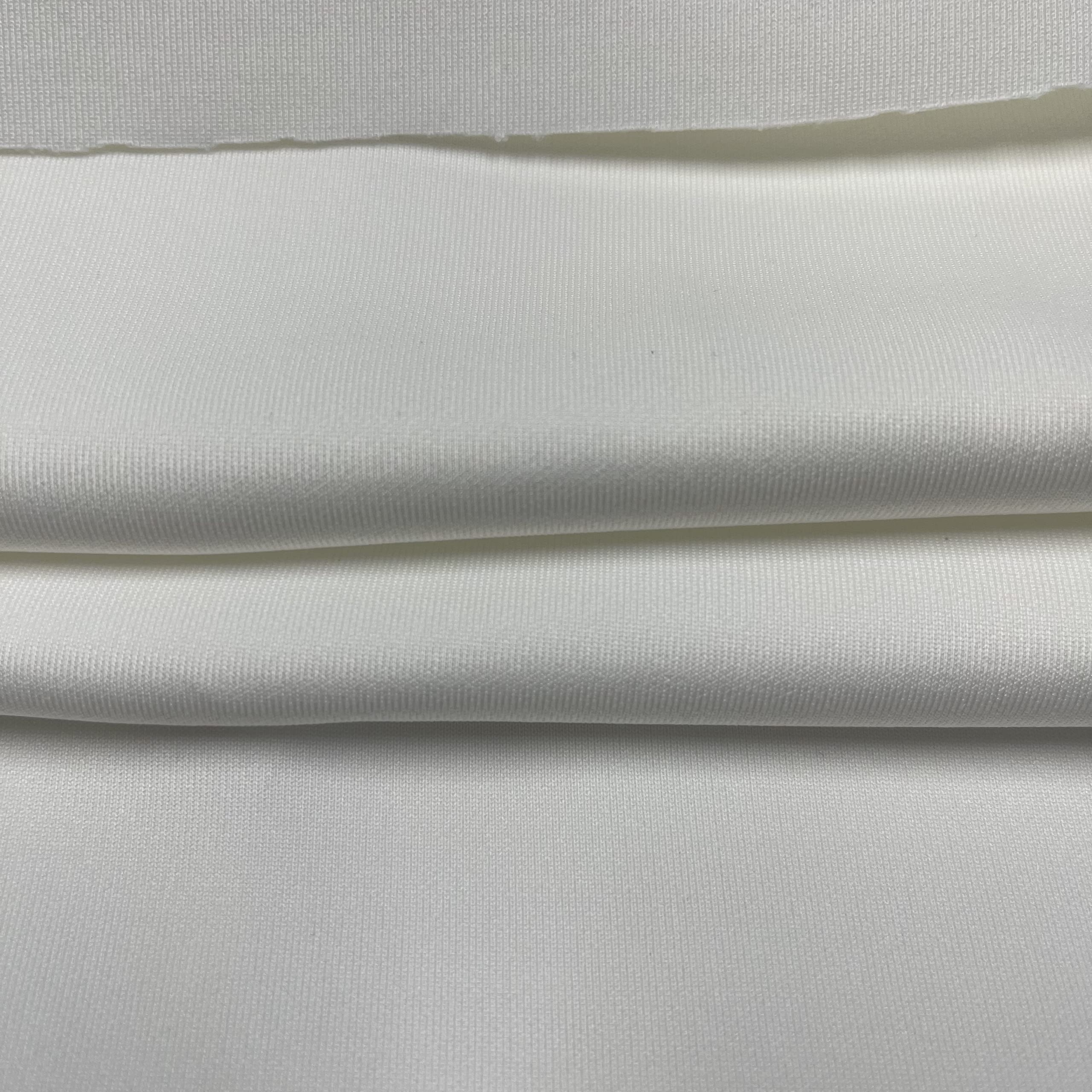 Neoprene Scuba Techno Polyester Spandex 4 Way Stretch Knit Fabric White Color