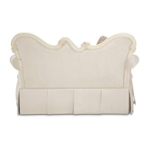 Michael Amini Lavelle Classic Pearl Traditional Velvet Settee in Ivory