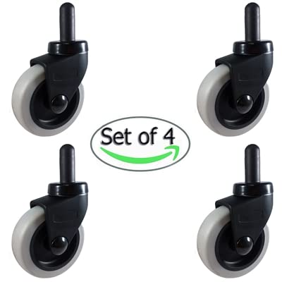 Replacement Casters Compatible with Rubbermaid WaveBrake Mop Bucket Casters - 3" Non-Marking Wheels Set of 4