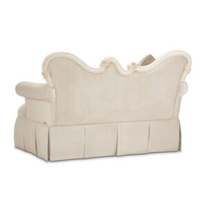 Michael Amini Lavelle Classic Pearl Traditional Velvet Settee in Ivory