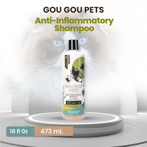 Gou Gou Pets Holistic Natural Derived Joint Inflammation Pet Shampoo: Veterinarian Recommended - Soothing Joint Pain and Soreness for Dogs, Cats and Horses - Made in USA - 16 oz