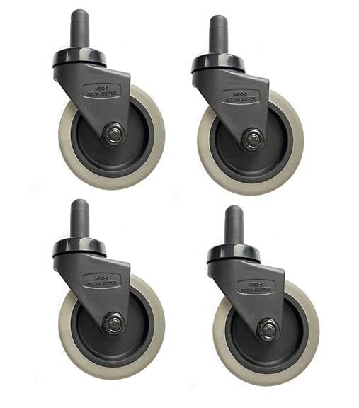 Replacement Casters Compatible with Rubbermaid WaveBrake Mop Bucket Casters - 3" Non-Marking Wheels Set of 4