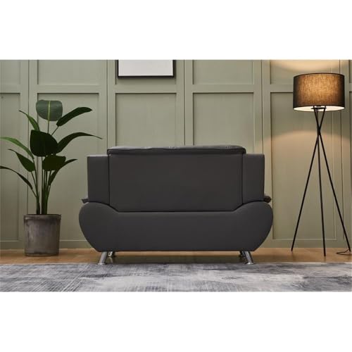 Kingway Furniture Ashely Faux Leather Living Room Loveseat - Gray