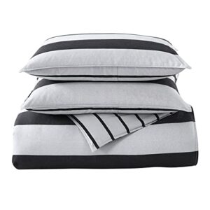 Nautica- Queen Duvet Cover Set, Cotton Reversible Bedding with Matching Sham(s), Designer Home Décor (Lawndale Grey, Queen)