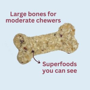 Exclusively Dog Collagen + Superfood Chew USA-sourced, Grass-Fed Beef Hide with Dried Cranberries Natural Dental, Joint Skin & Coat Support