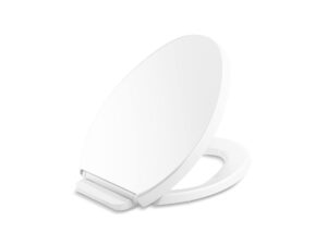 kohler k4748-rl-0 saile elongated closed-front toilet seat with soft close and quick release white