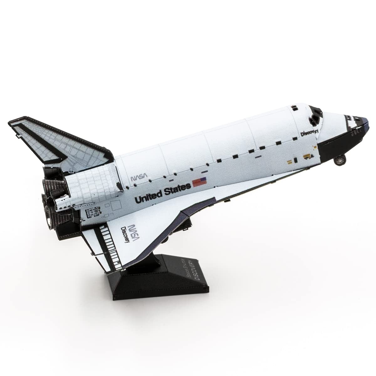 Metal Earth Fascinations Space Shuttle Discovery Color Version 3D Metal Model Kit Bundle with Tweezers