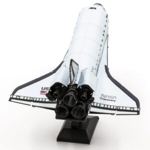 Metal Earth Fascinations Space Shuttle Discovery Color Version 3D Metal Model Kit Bundle with Tweezers