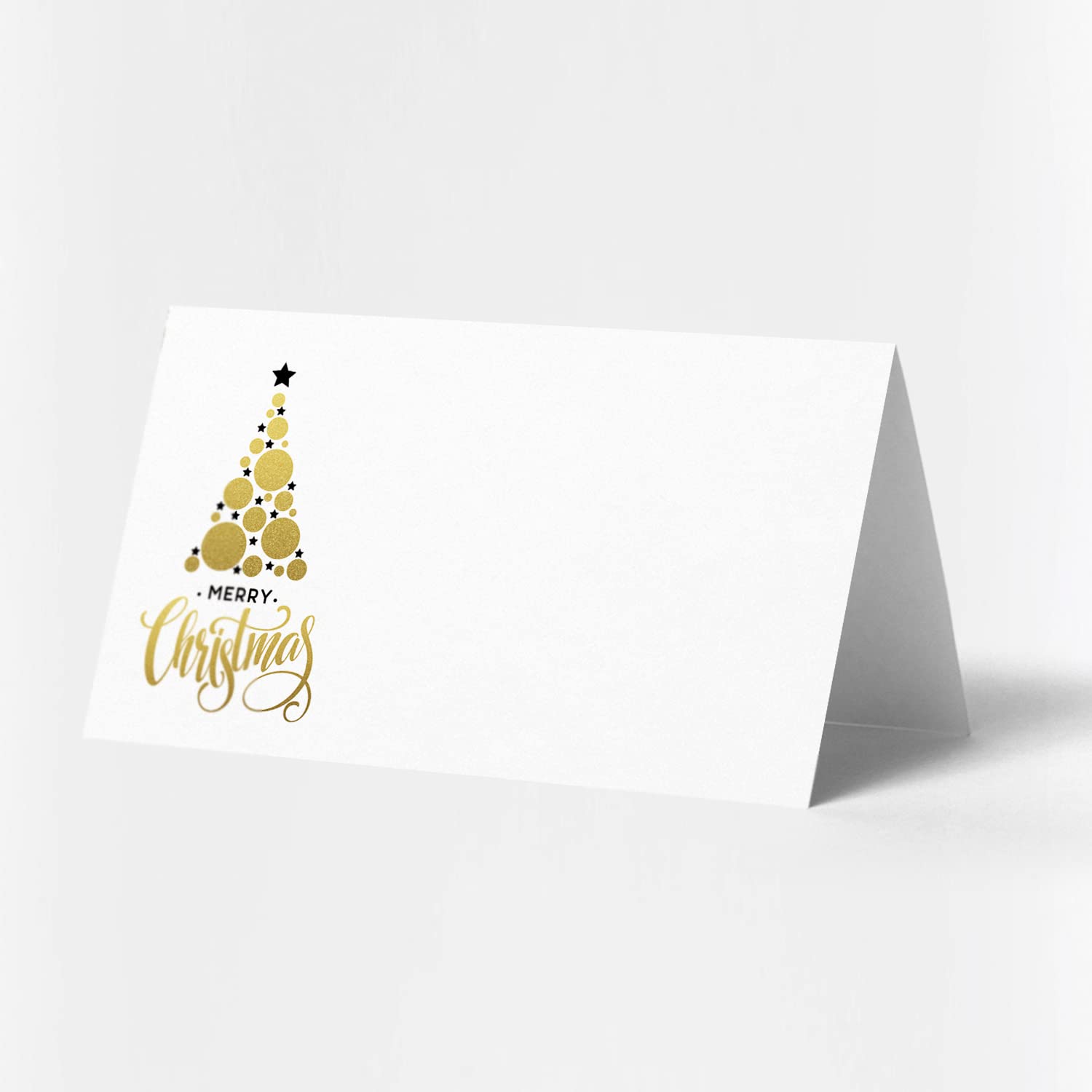 Christmas Place Cards (3.5 x 2 in) 25 pcs, Table Name Cards for Christmas Party, Seating Name Cards, Food Labels, Scored for Easy Folding, Christmas Party Supplies, Fiesta Party - SJK022