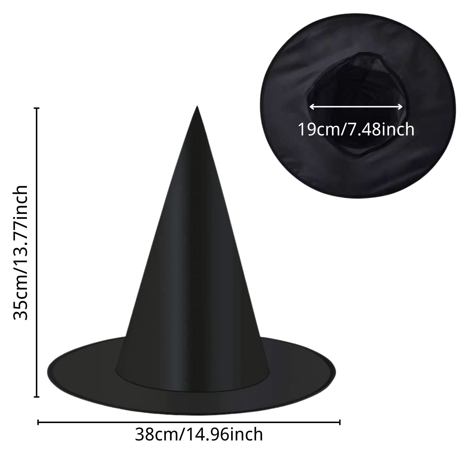 CROOT 8 Pieces Witch Hats Decorations, Black Witch Hat,Halloween Costume for Hanging Witchs Hats Theme Decoration or Halloween Party Cosplay Holiday Hats