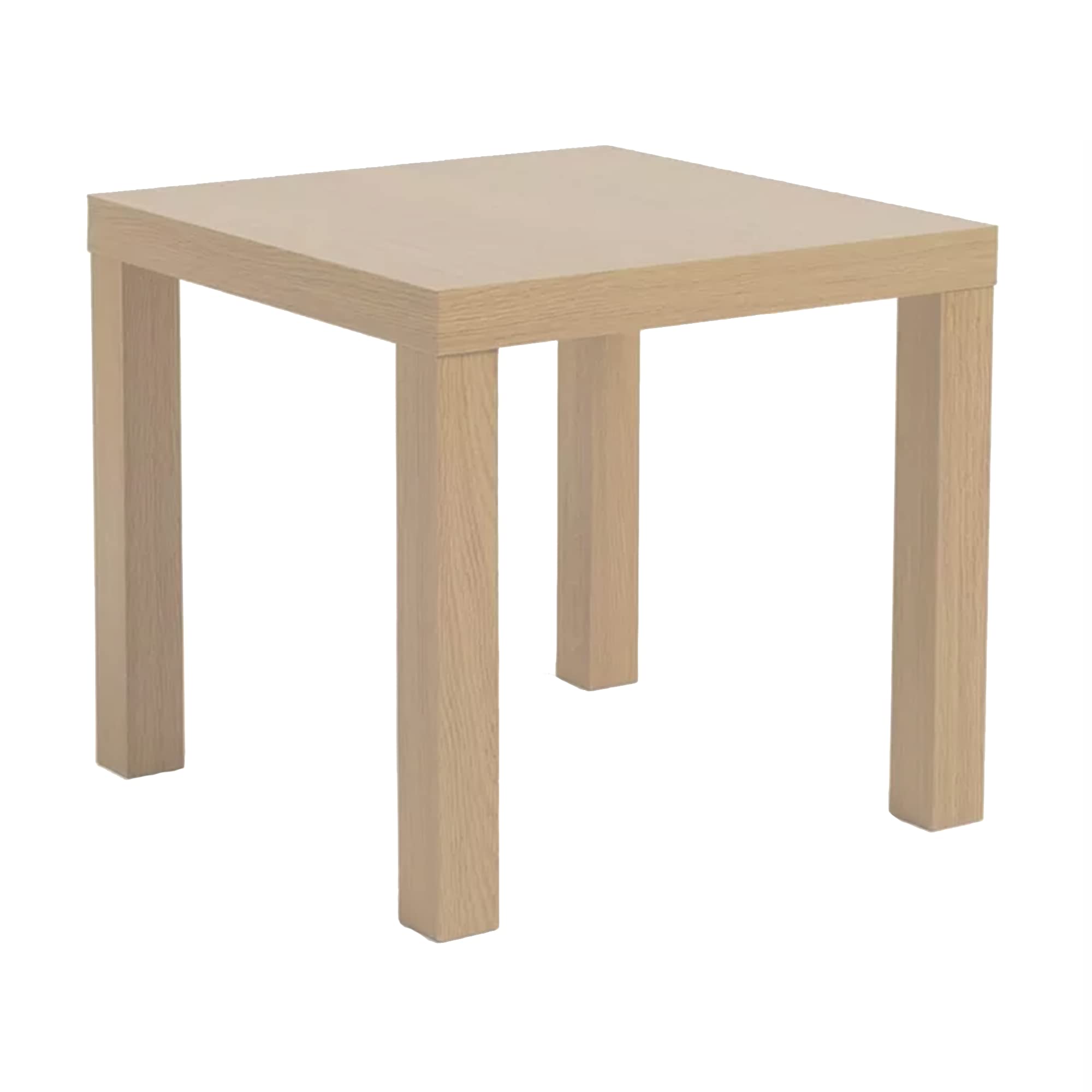 Home Stuff End Side Table with Classic Design, Bed Side Table, End Table, Light Weight Easy Assemble, Small Square Table for Office, Living Room, White Stained Oak, 21 5/8" x 21 5/8" x 17 3/4"