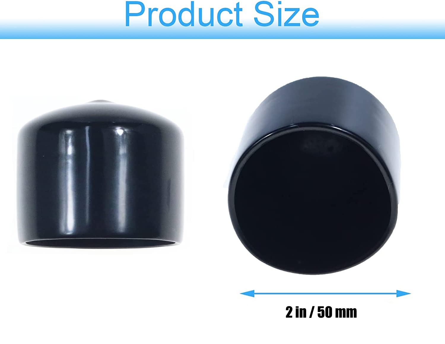 2" (50 mm) Rubber end caps Soft PVC Rubber Plug Thread Protective Sleeve Rubber Protective Cap Screw Protective Cap Round Plastic Cover Rubber Sleeve