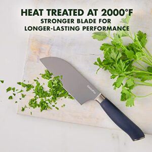 GreenPan Titanium 5" Santoku Knife, Titanium Coated, Stainless Steel, Eco-friendly, Ergonomic Grip, Slip Resistant, Balanced, Heat Treated, Hand Sharpened, Dishwasher Safe