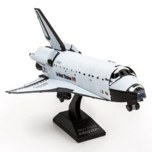 Metal Earth Fascinations Space Shuttle Discovery Color Version 3D Metal Model Kit Bundle with Tweezers