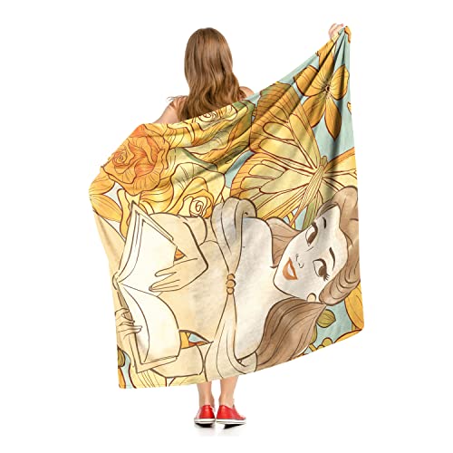 Northwest Beauty & The Beast Silk Touch Throw Blanket, 50" x 60", Floral Fantasy Belle