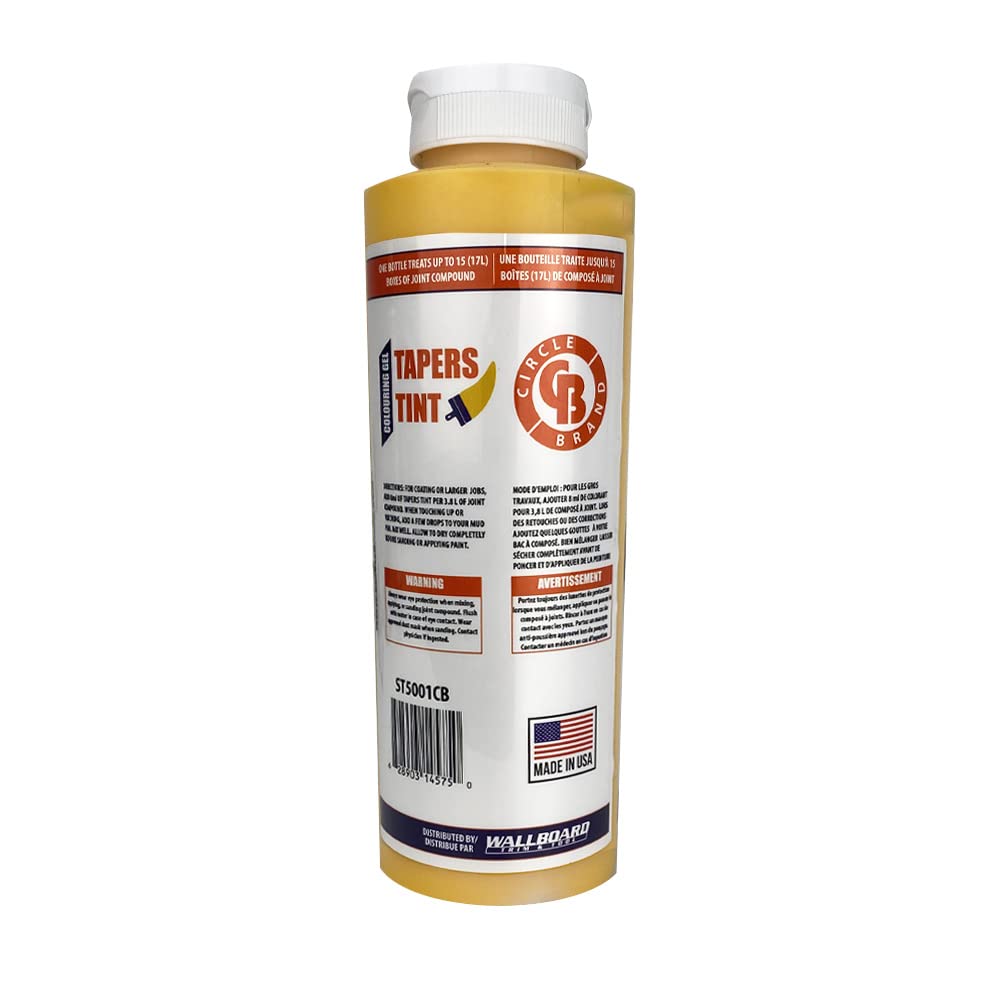 Circle Brand Drywall Mud Tinting Coloring Gel Additive for Finish Coats and Sanding 17 oz. (500ml) (Yellow)