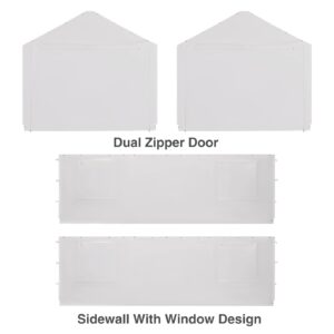 Gardesol Carport Replacement Sidewall, Replacement Sidewall Tarp for 10' x 20' Carport Frame, 180G Waterproof & UV Protected Replacement Sidewall Cover, White, Top Cover and Frame Not Included