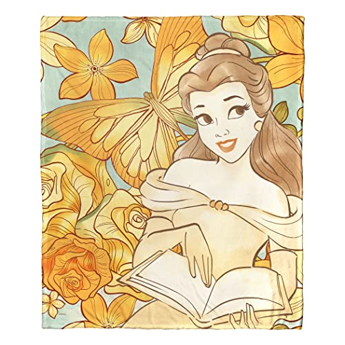 Northwest Beauty & The Beast Silk Touch Throw Blanket, 50" x 60", Floral Fantasy Belle