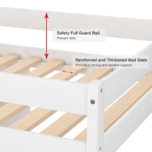 Hommoo Wooden Loft Bed with Desk and Storage Shelves Multifunctional Loft Bed Space-Saving Bed Frame Convertible Twin Over Twin Bunk Bed for Kids Adults