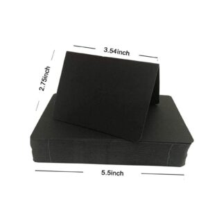 50 Pcs Black Blank Place Cards Blank Tent Table Place Cards for Weddings Banquets Dinner Parties Folded Seat Assignment Setting Label,3.5 x 2.7 Inch