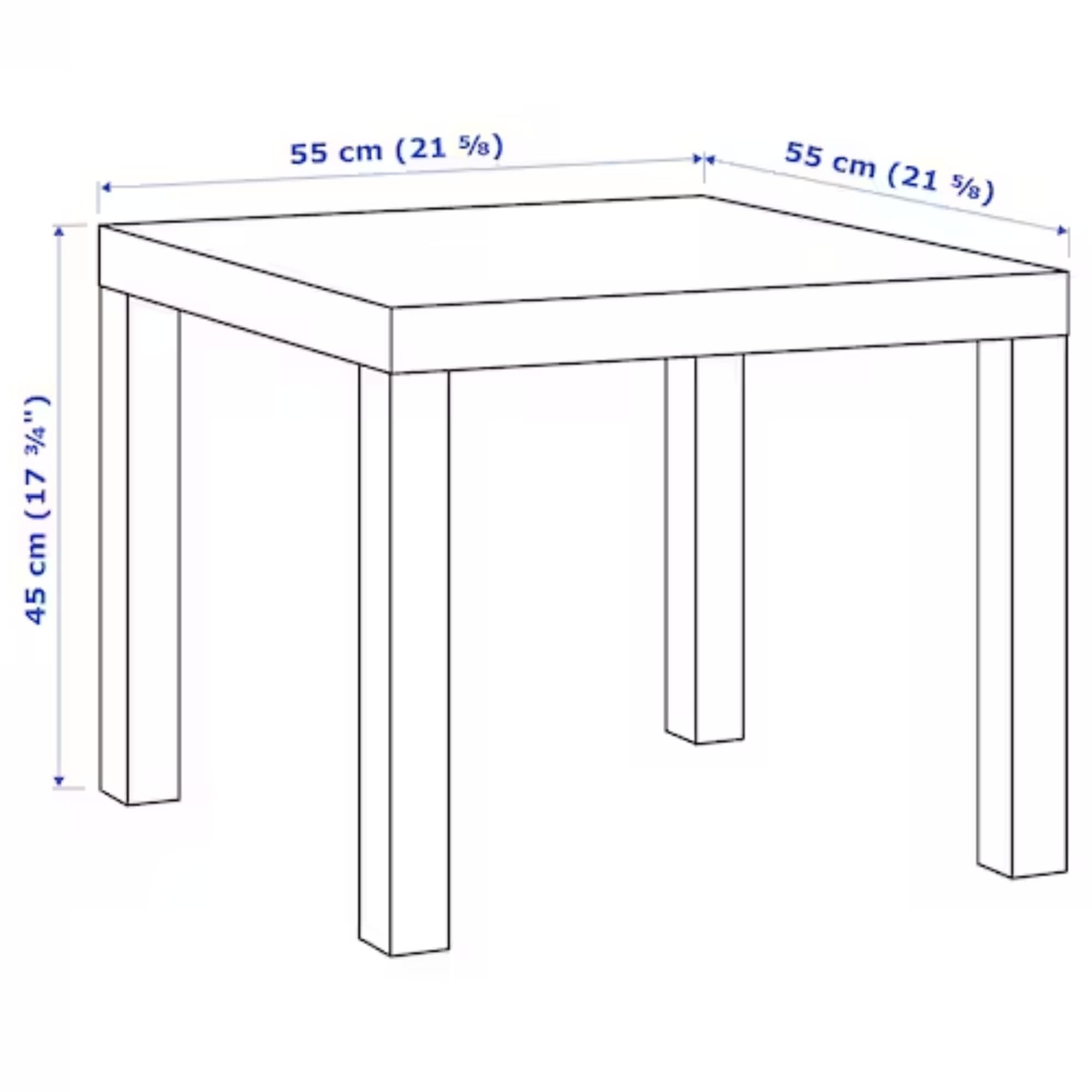 Home Stuff End Side Table with Classic Design, Bed Side Table, End Table, Light Weight Easy Assemble, Small Square Table for Office, Living Room, White Stained Oak, 21 5/8" x 21 5/8" x 17 3/4"