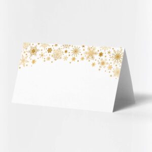 christmas place cards (3.5 x 2 in) 25 pcs, table name cards for christmas party, seating name cards, food labels, scored for easy folding, christmas party supplies, fiesta party - sjk014