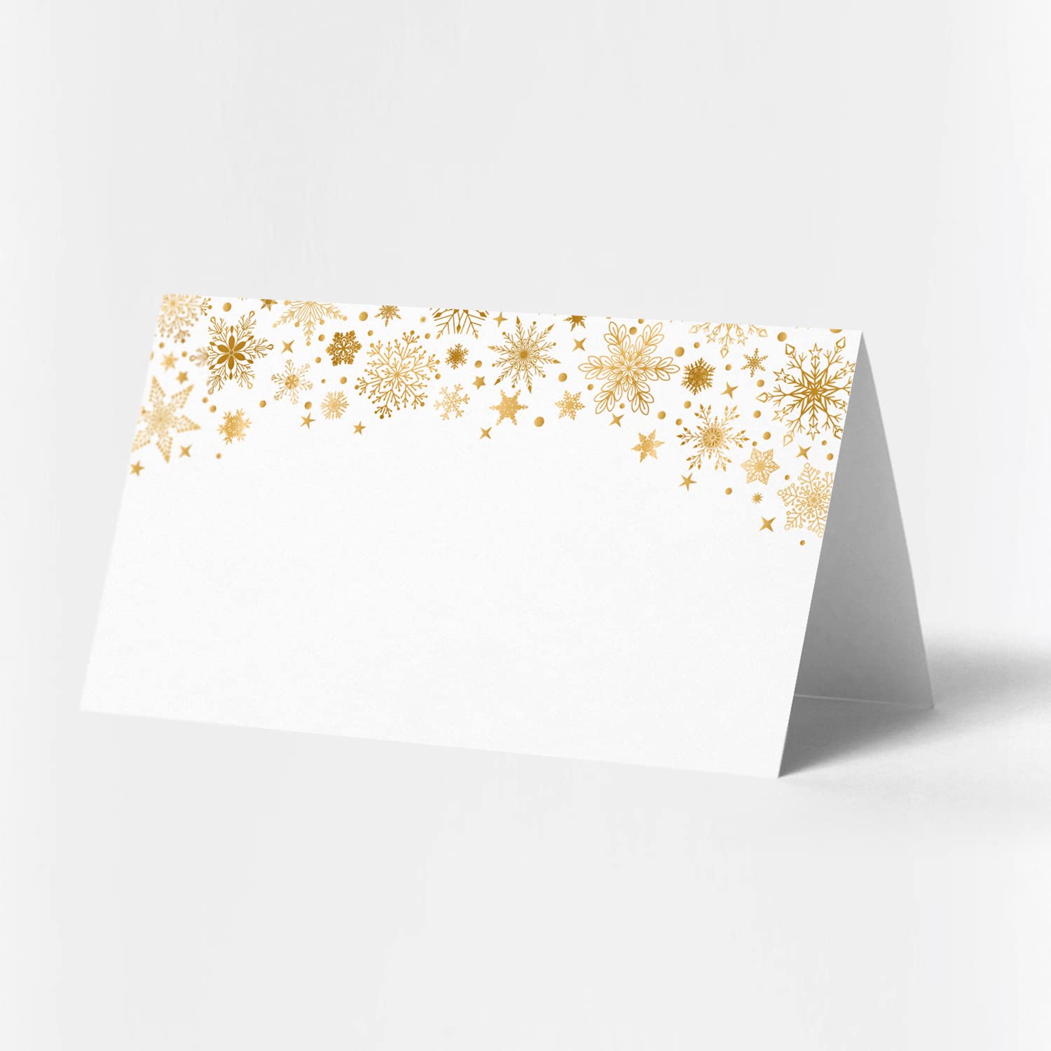 Christmas Place Cards (3.5 x 2 in) 25 pcs, Table Name Cards for Christmas Party, Seating Name Cards, Food Labels, Scored for Easy Folding, Christmas Party Supplies, Fiesta Party - SJK014