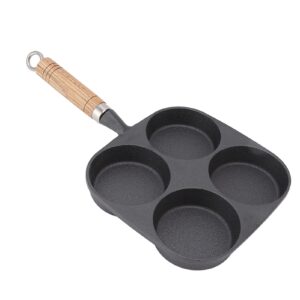 iron 4 cup omelette pan non stick frying egg tool with single round hole size 9cm easy to clean breakfast cast iron pan suitable for frying eggs, making pancakes, omelettes and burgers