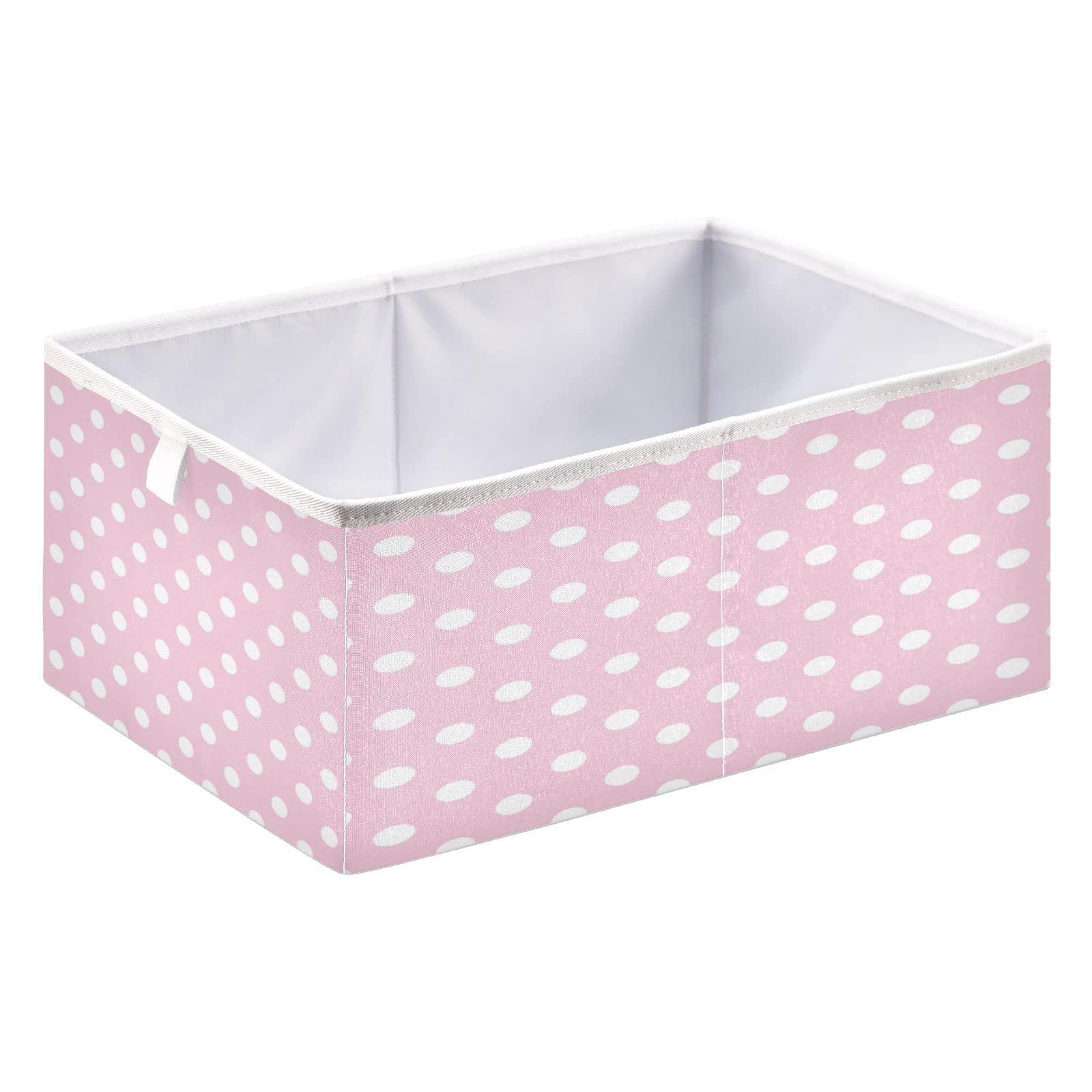 Kigai Polka Dot Pink Cube Storage Bins - 11x11x11 In Large Foldable Storage Basket Fabric Storage Baskes Organizer for Toys, Books, Shelves, Closet, Home Decor