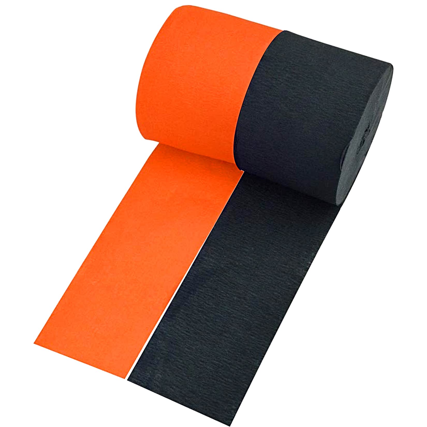 jiebor Halloween Streamers Orange and Black Crepe Paper Streamers for Halloween Party Home Classroom Office Door Wall Fireplace Decorations 9 Rolls 738 Feet