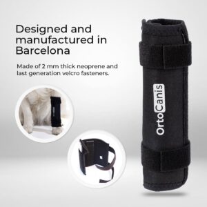 Ortocanis - Dog Carpal Support Brace - Carpal Instability or Osteoarthritis - Stabilizes and Reduces Pain - with Two Immobilization Splints - Made of Neoprene - Size XXL 15-19 cm