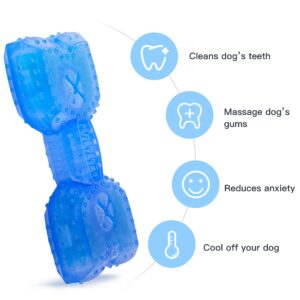 NWK Pet Teether Cooling Chew Toy for Dogs Teething Toy for Puppies, Fit with Treats for More Fun (Chewing Bone)