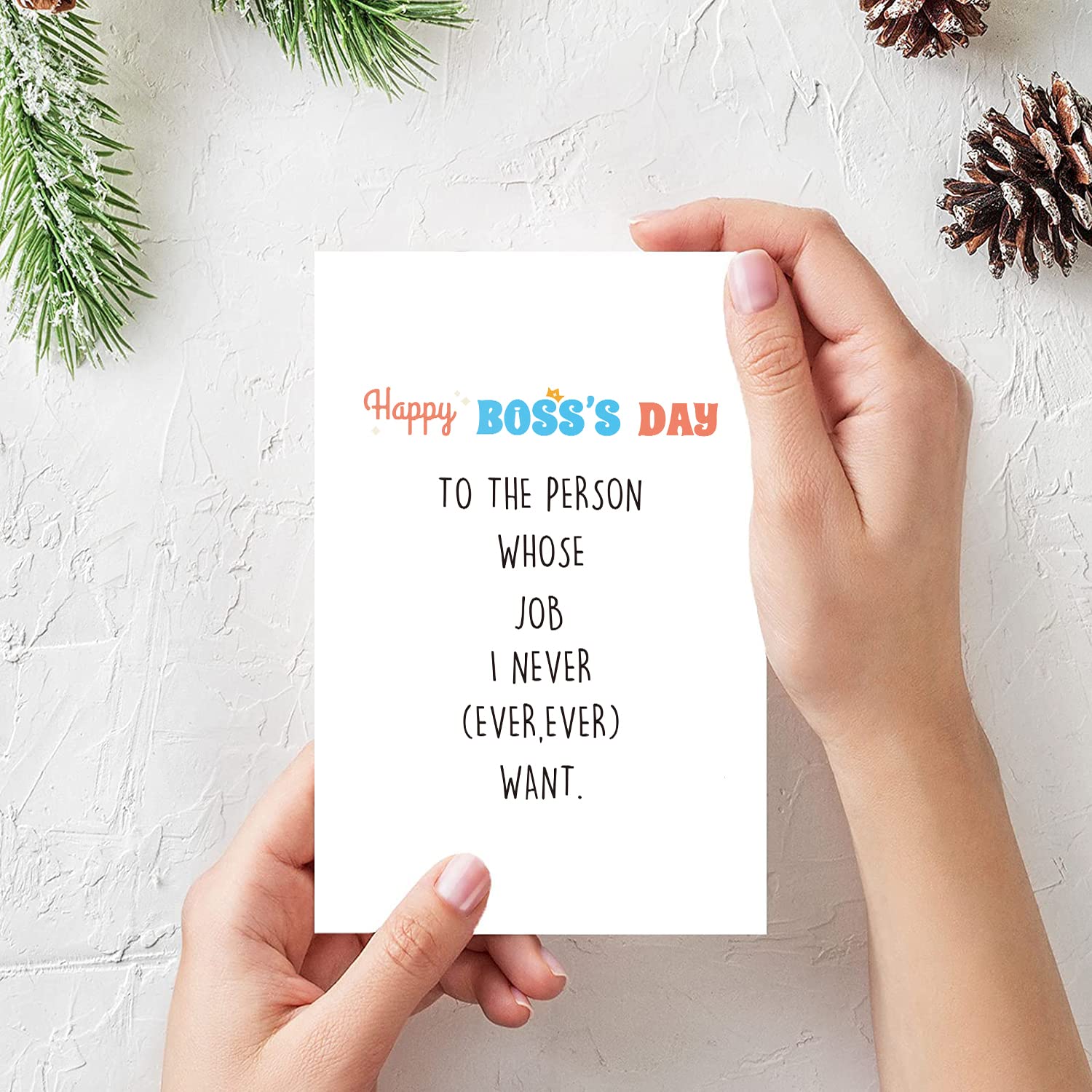 Spercy Funny Boss's Day Card from Employee, Boss Appreciation Card, Happy Boss's Day to the Person Whose Job I Never Ever, Ever Want